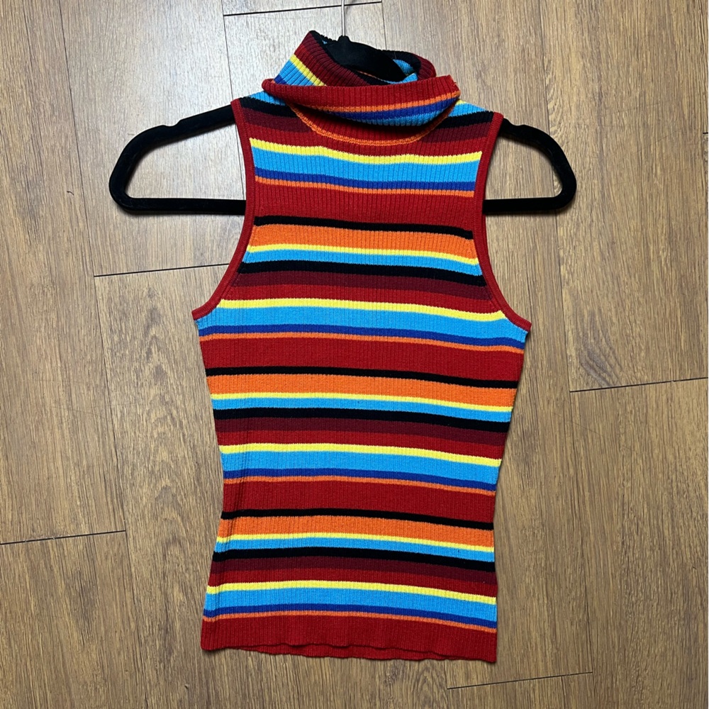 Vintage Guess Multicolor Striped Knit Top